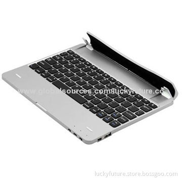 Stylish Detachable Plug-in Bluetooth V3.0 Connection 78-key Keyboard for iPad 2/3/4, Black+Silver